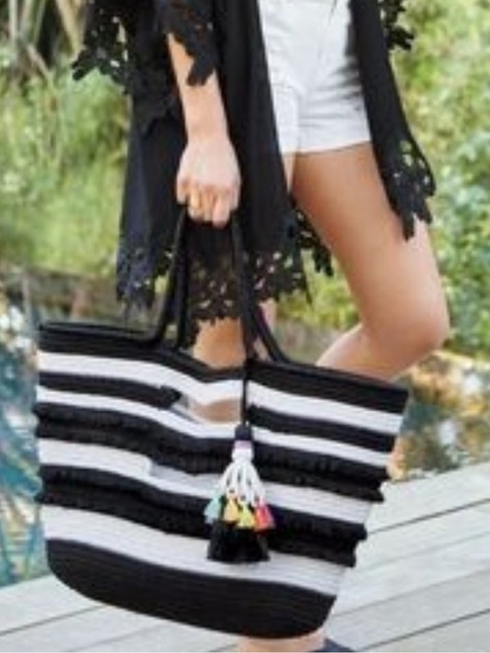 Stella & Dot Taj Tote with Colorful Tassel